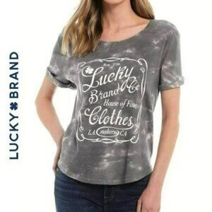 NWT LUCKY BRAND Tie Dye Cotton Logo Graphic Print Lucky Label T-Shirt